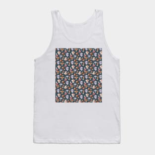 Mushroom Hunter Blue All Over Pattern Tank Top